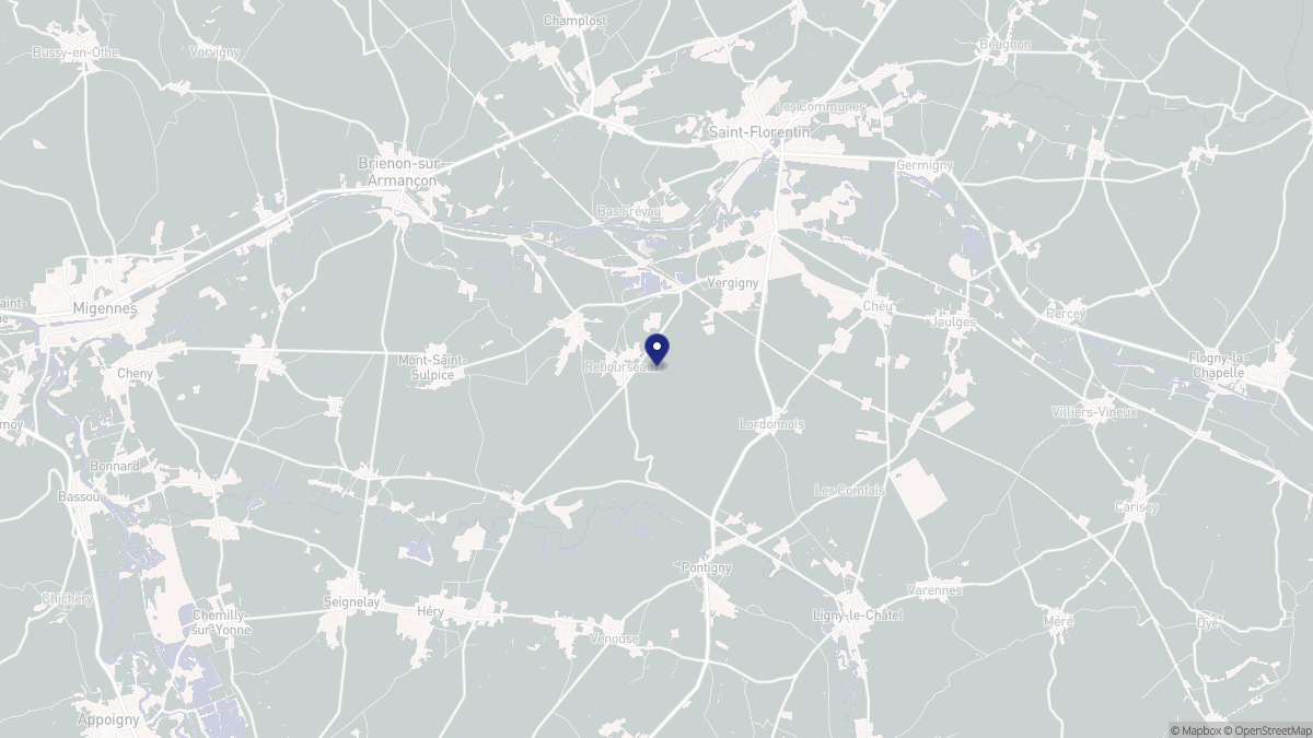 Aperçu cartographique de Vergigny, centré sur la commune