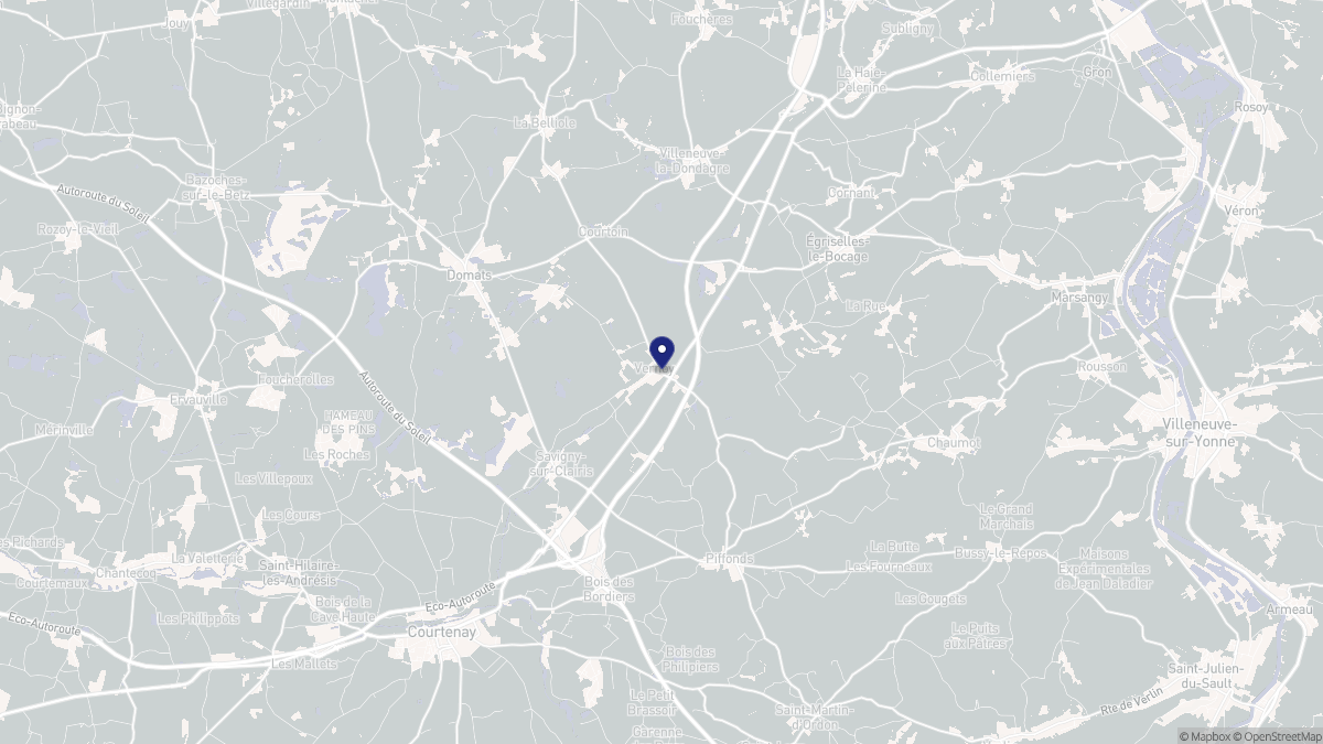 Aperçu cartographique de Vernoy, centré sur la commune