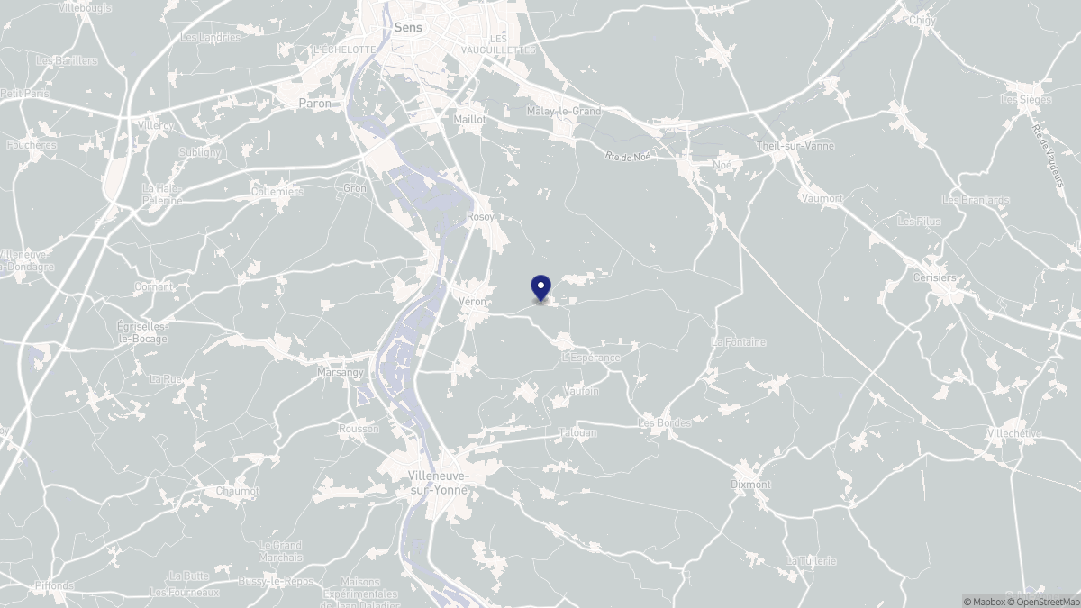 Aperçu cartographique de Véron, centré sur la commune