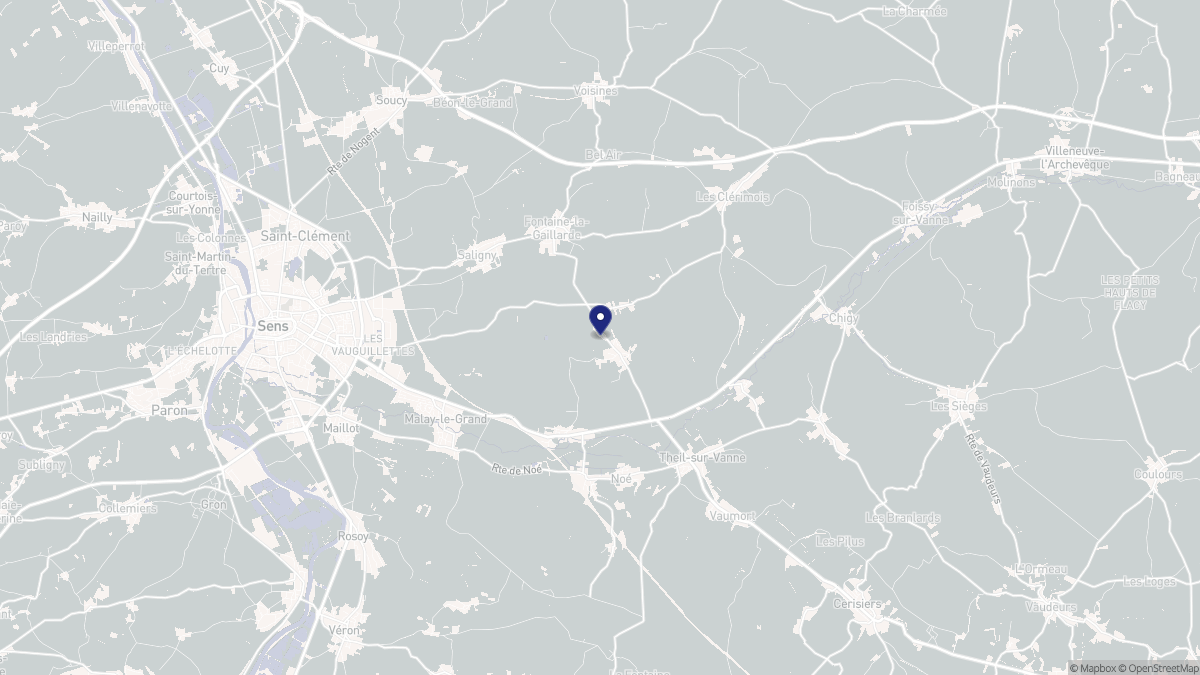 Aperçu cartographique de Villiers-Louis, centré sur la commune