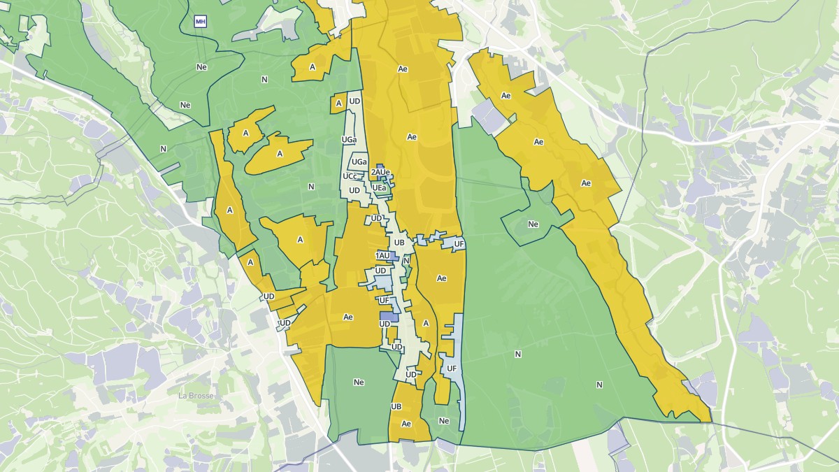 Aperçu cartographique de Chaux, centré sur la commune