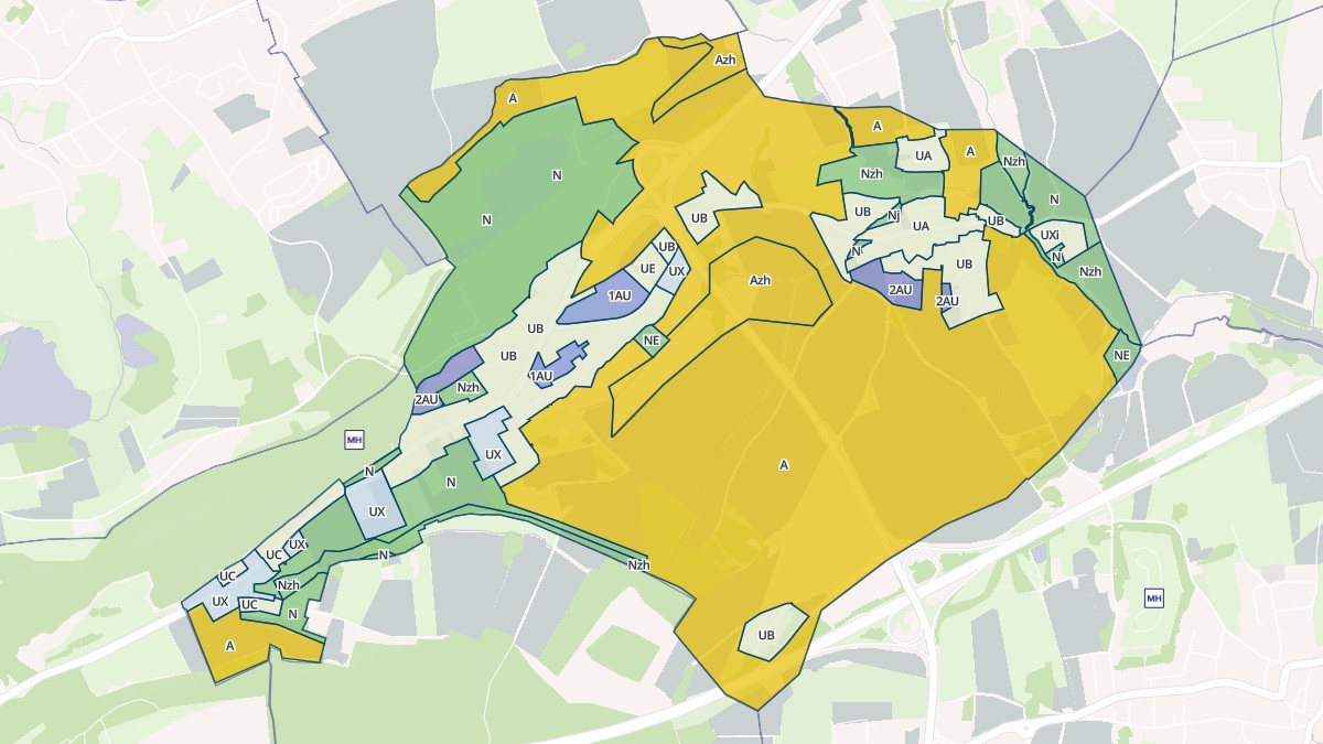 Aperçu cartographique de Denney, centré sur la commune