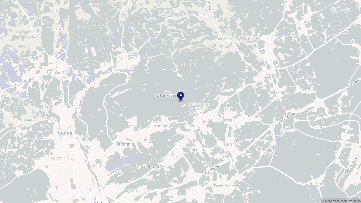Aperçu cartographique de Roppe, centré sur la commune