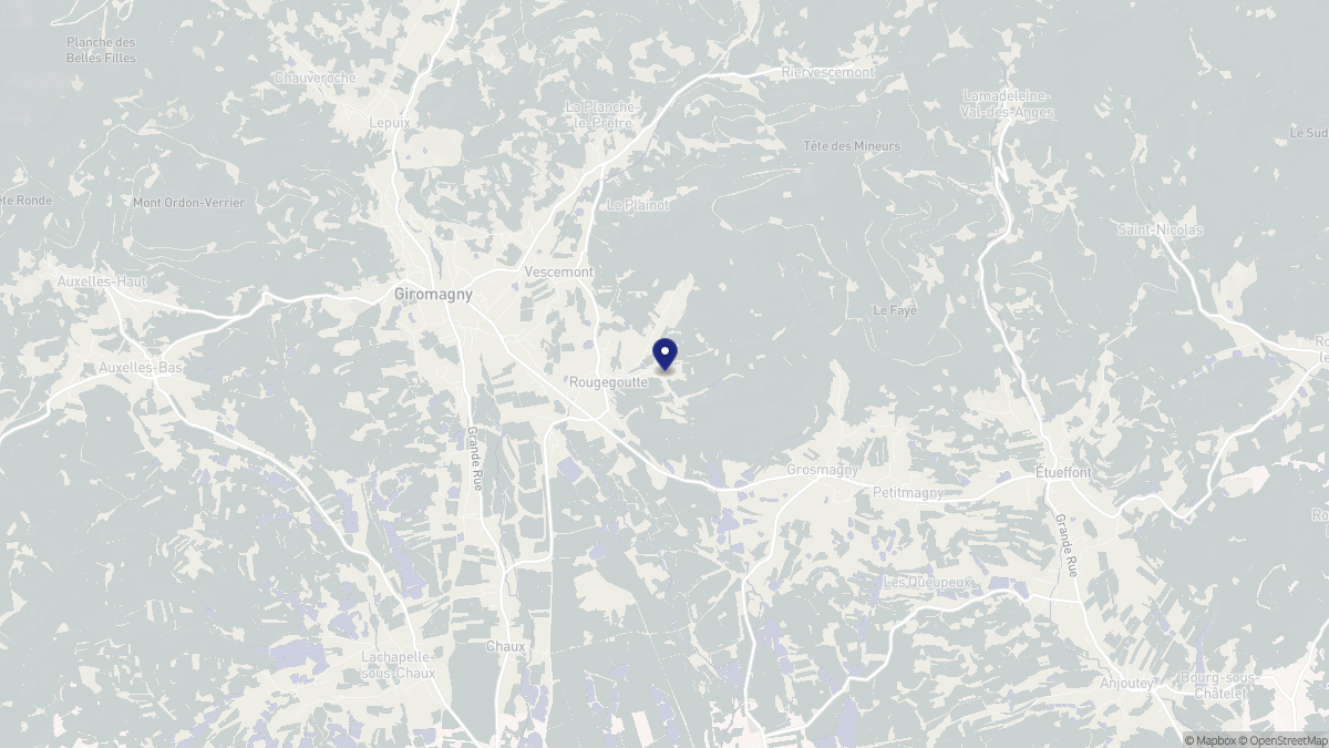 Aperçu cartographique de Rougegoutte, centré sur la commune