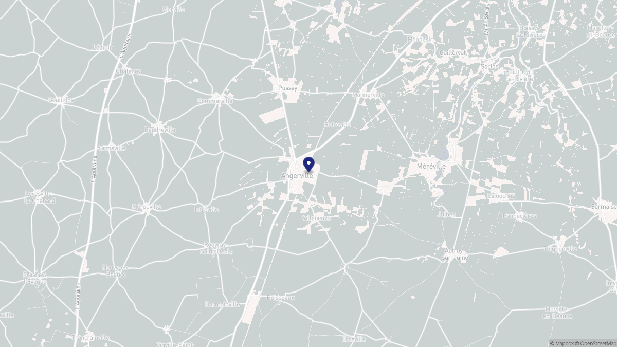 Aperçu cartographique de Angerville, centré sur la commune