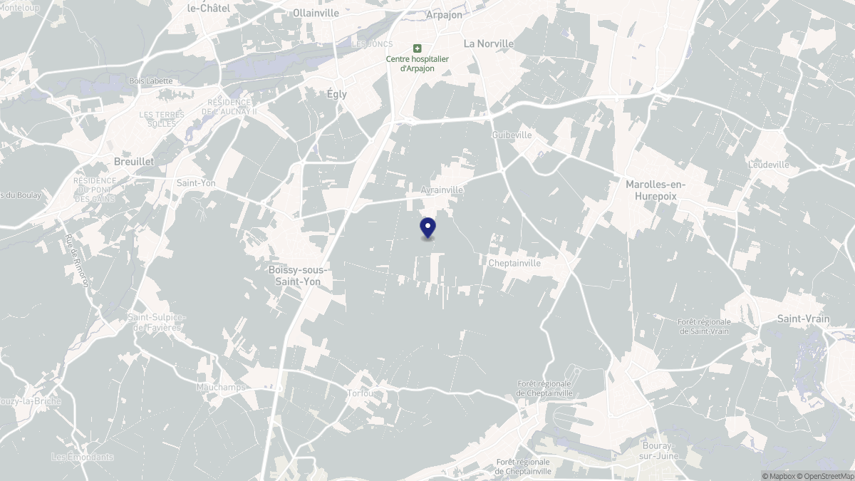 Aperçu cartographique de Avrainville, centré sur la commune