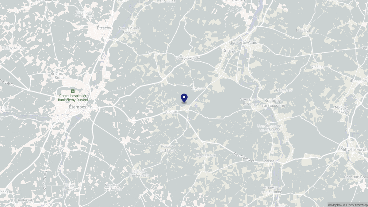 Aperçu cartographique de Bouville, centré sur la commune