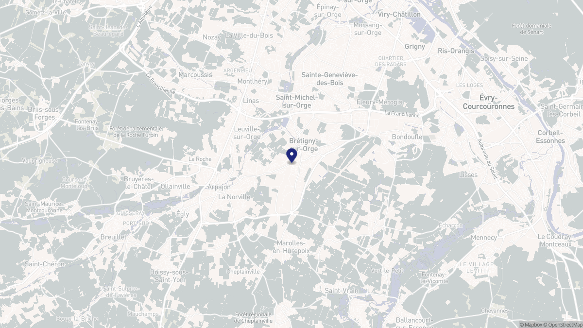 Aperçu cartographique de Brétigny-sur-Orge, centré sur la commune