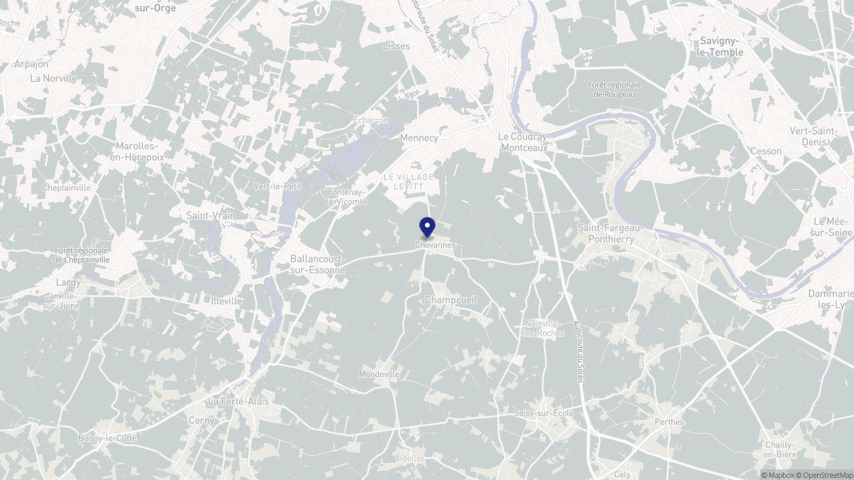 Aperçu cartographique de Chevannes, centré sur la commune