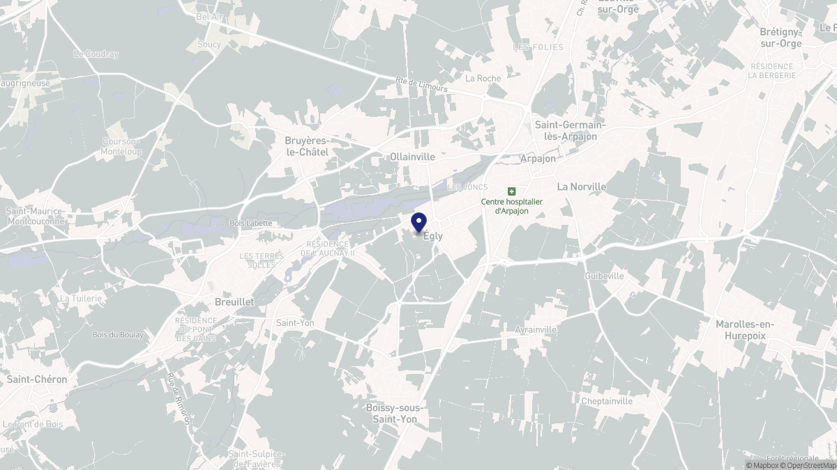 Aperçu cartographique de Égly, centré sur la commune