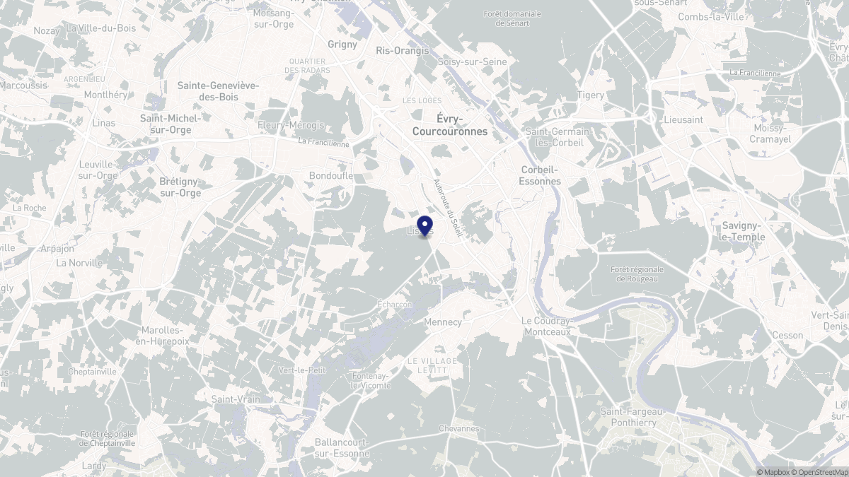 Aperçu cartographique de Lisses, centré sur la commune