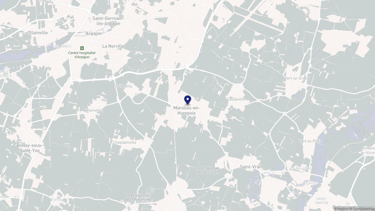 Aperçu cartographique de Marolles-en-Hurepoix, centré sur la commune