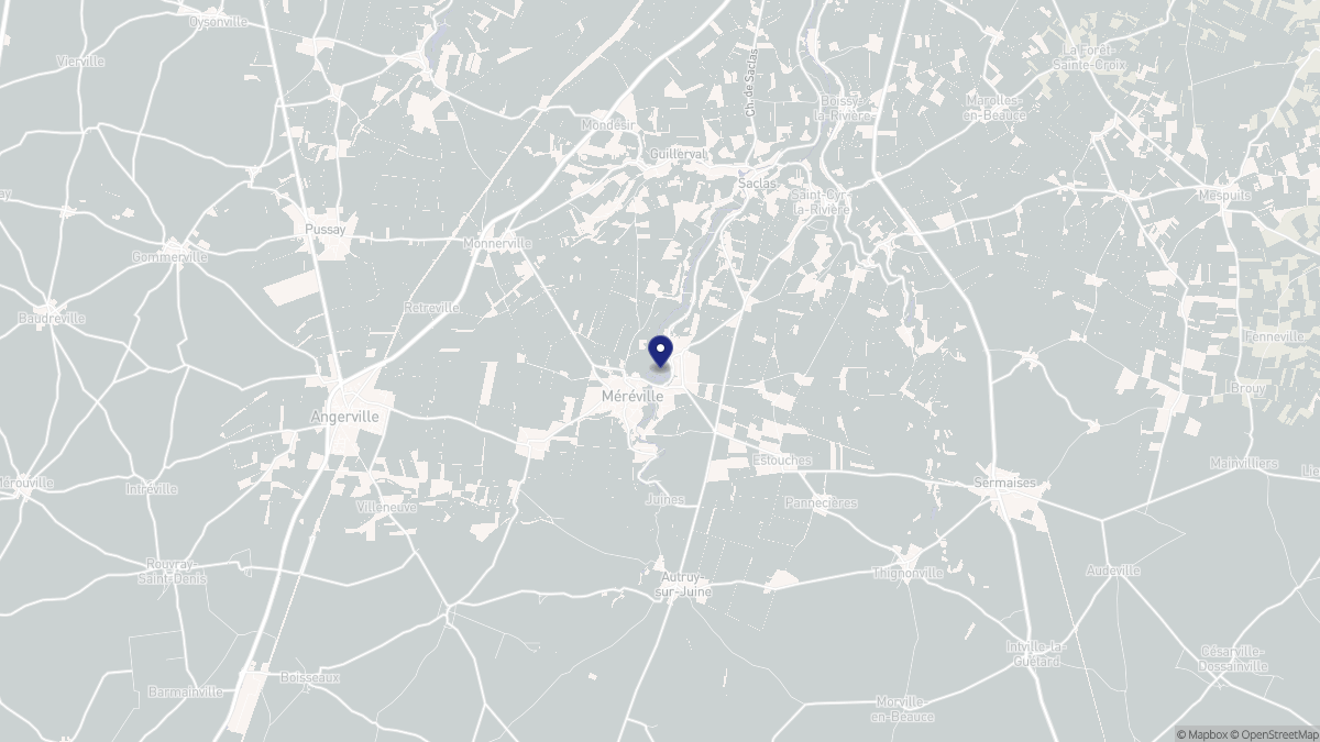 Aperçu cartographique de Le Mérévillois, centré sur la commune