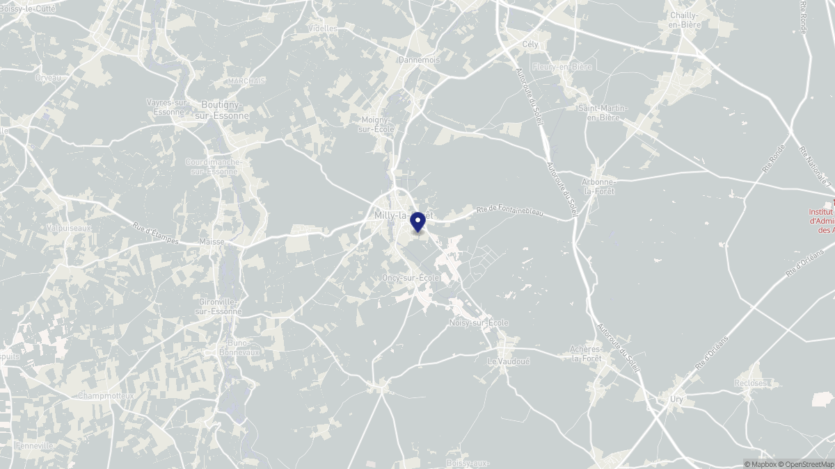 Aperçu cartographique de Milly-la-Forêt, centré sur la commune