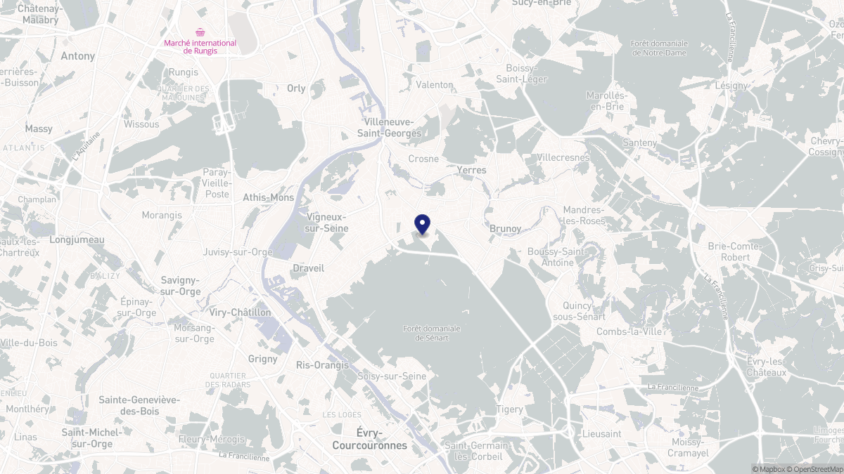 Aperçu cartographique de Montgeron, centré sur la commune