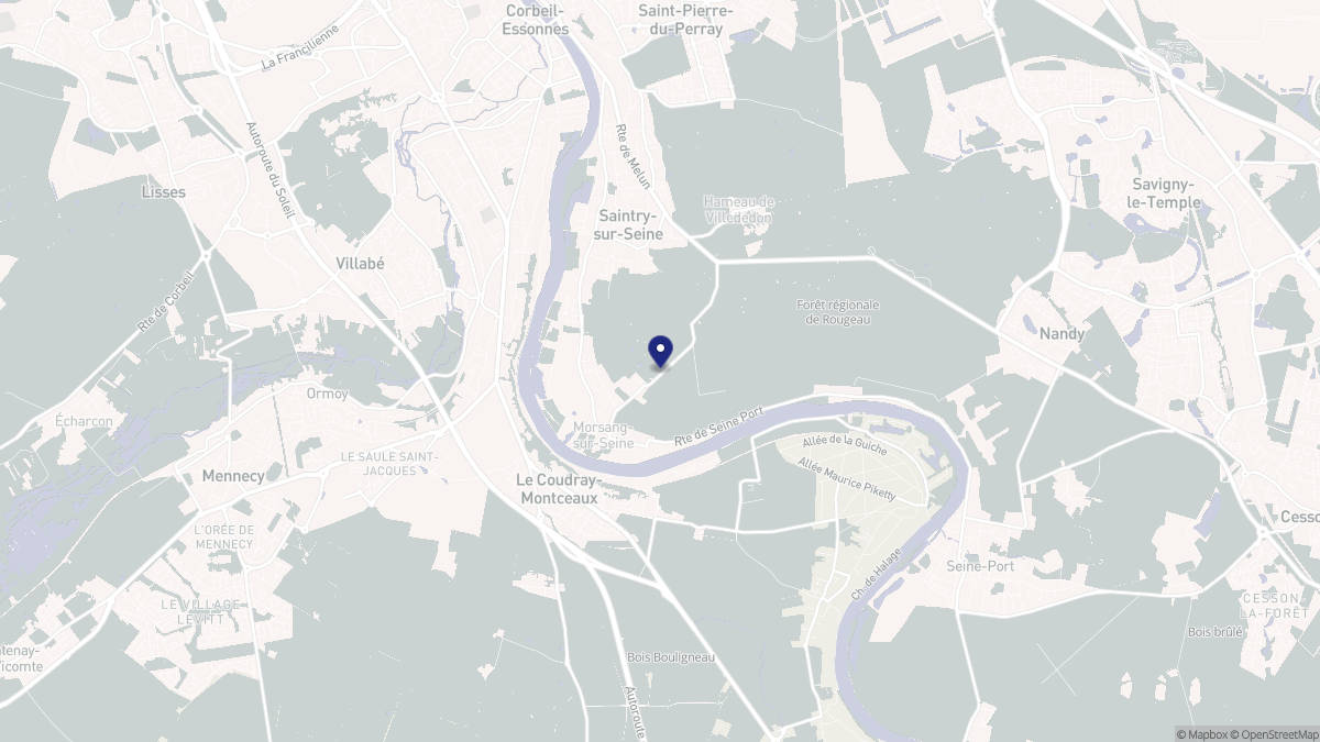 Aperçu cartographique de Morsang-sur-Seine, centré sur la commune