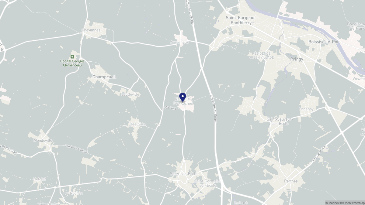 Aperçu cartographique de Nainville-les-Roches, centré sur la commune