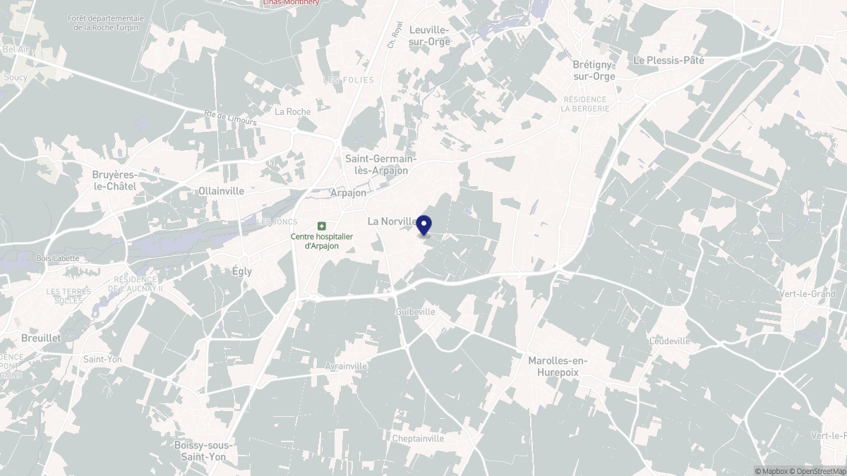 Aperçu cartographique de La Norville, centré sur la commune