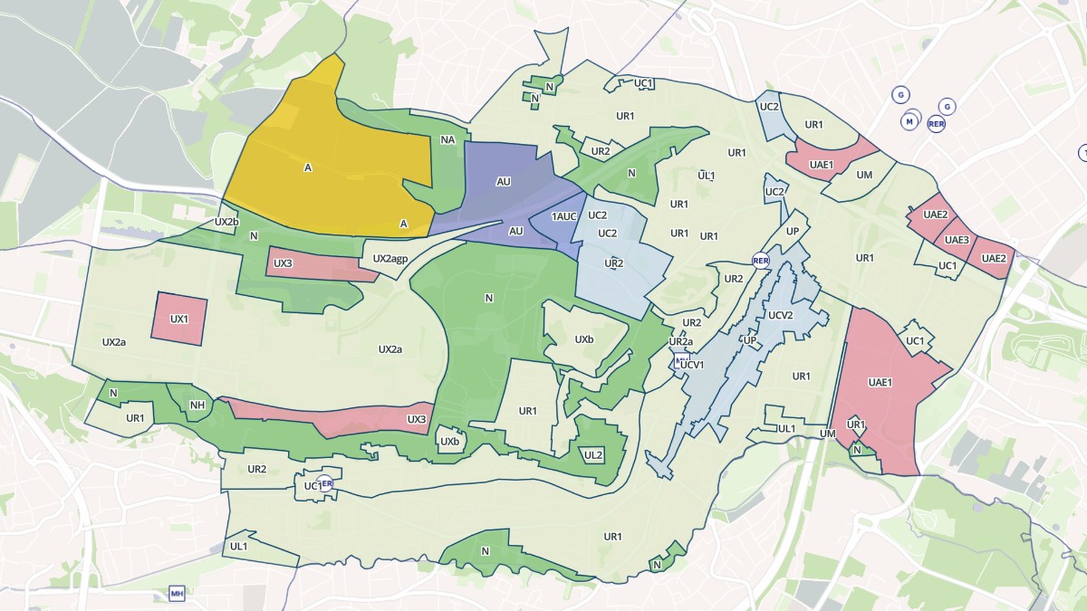 Aperçu cartographique de Palaiseau, centré sur la commune