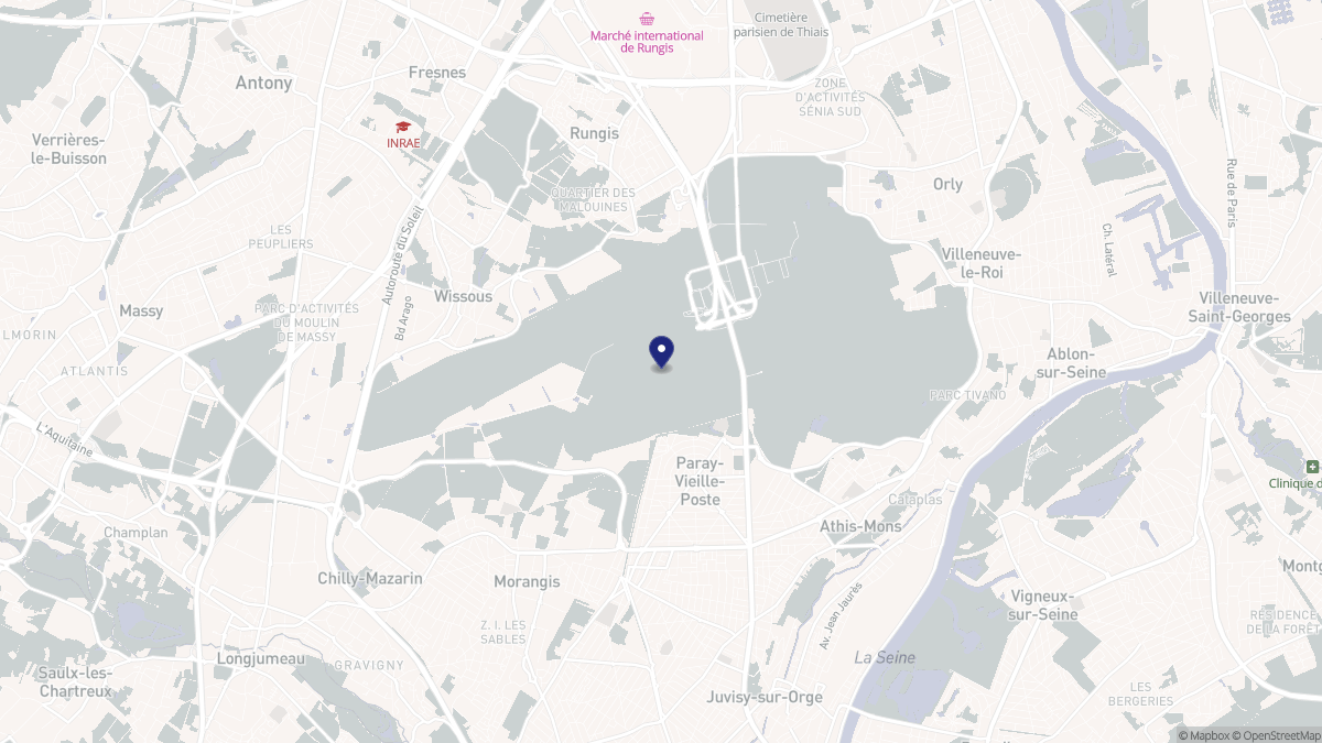 Aperçu cartographique de Paray-Vieille-Poste, centré sur la commune
