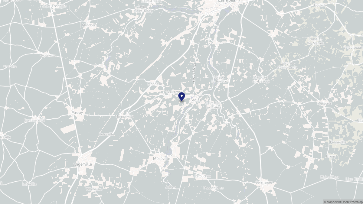 Aperçu cartographique de Saclas, centré sur la commune
