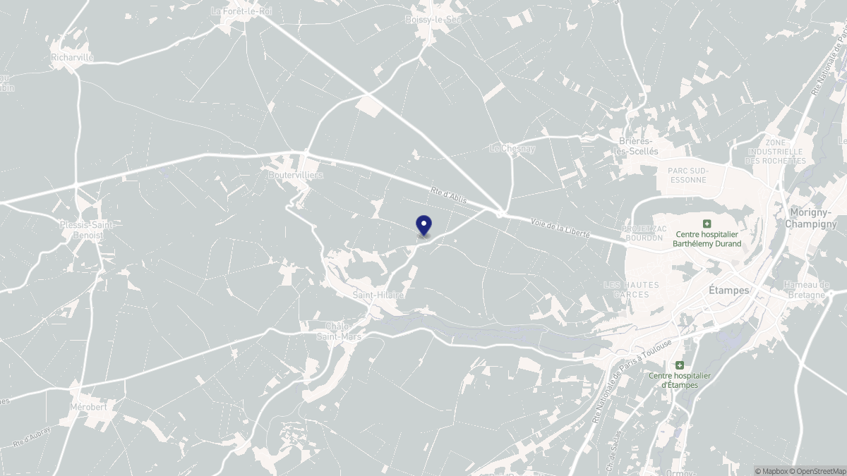 Aperçu cartographique de Saint-Hilaire, centré sur la commune