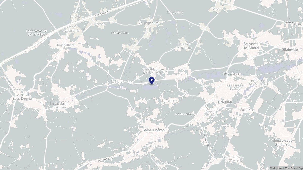 Aperçu cartographique de Saint-Maurice-Montcouronne, centré sur la commune