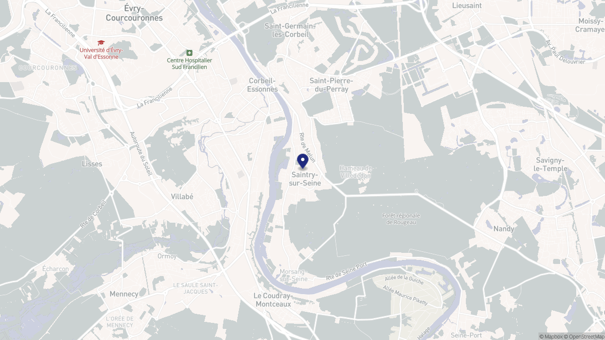 Aperçu cartographique de Saintry-sur-Seine, centré sur la commune