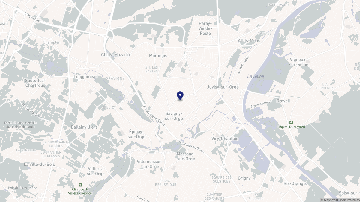 Aperçu cartographique de Savigny-sur-Orge, centré sur la commune