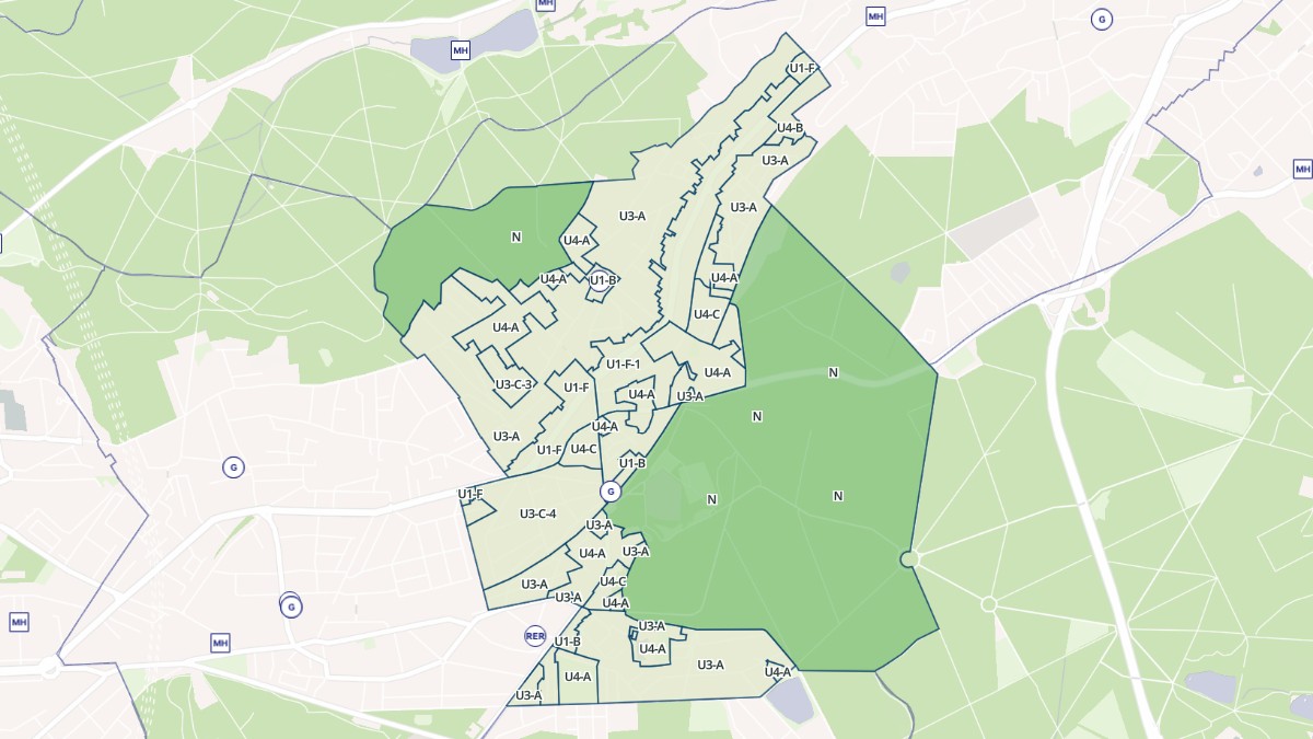 Aperçu cartographique de Chaville, centré sur la commune