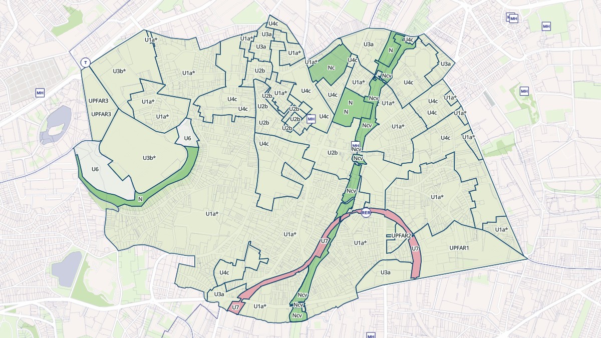 Aperçu cartographique de Fontenay-aux-Roses, centré sur la commune