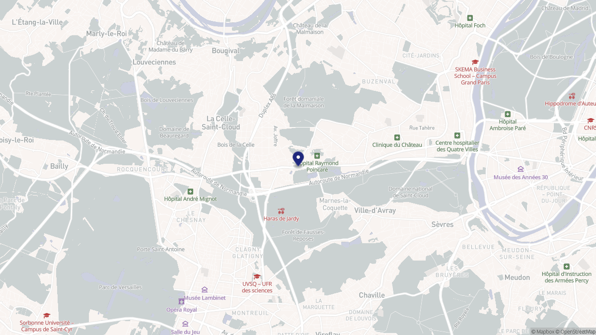 Aperçu cartographique de Vaucresson, centré sur la commune