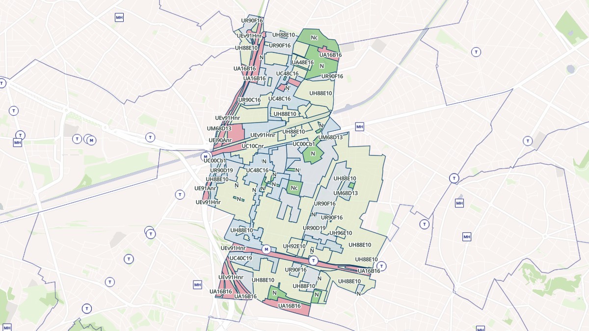 Aperçu cartographique de Bondy, centré sur la commune