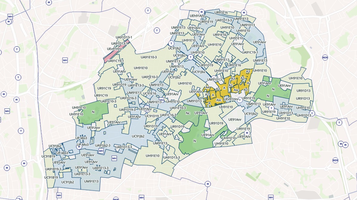 Aperçu cartographique de Montreuil, centré sur la commune