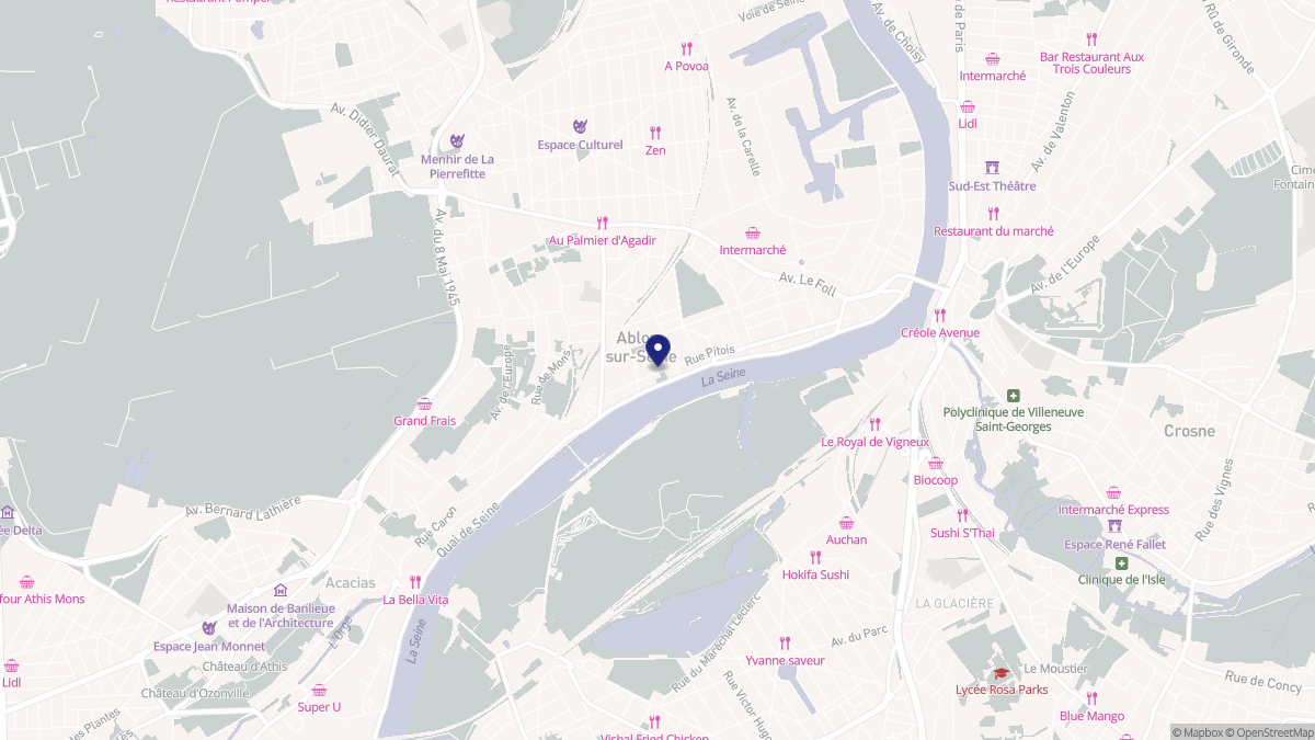 Aperçu cartographique de Ablon-sur-Seine, centré sur la commune