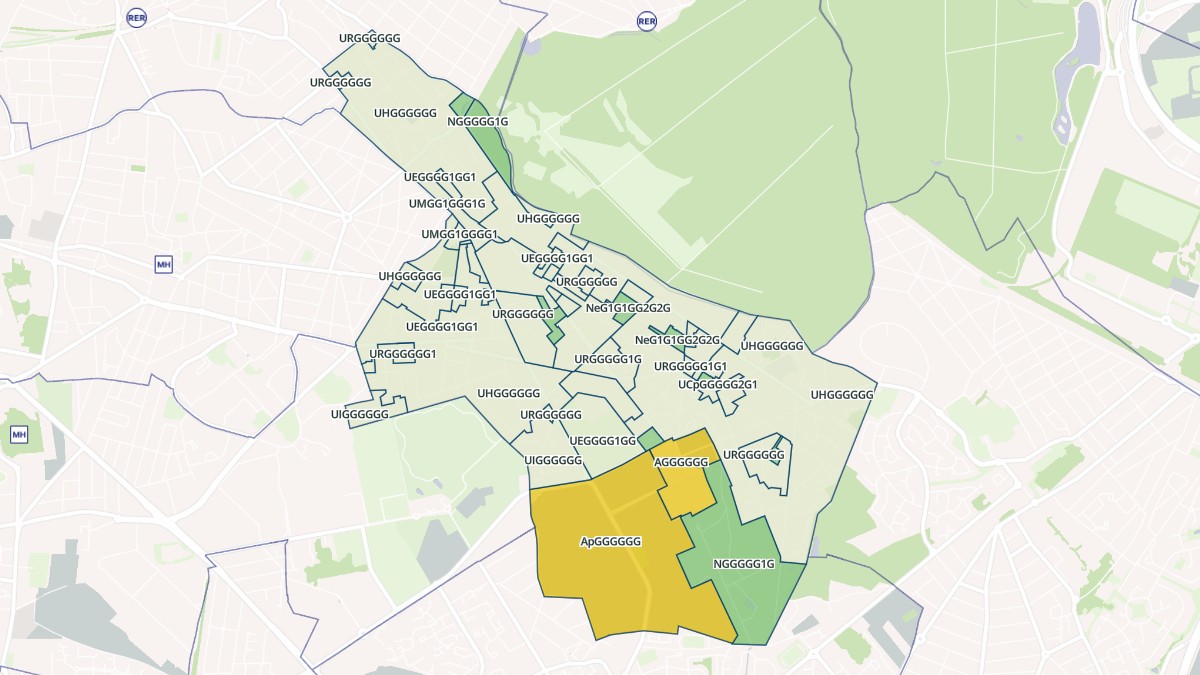 Aperçu cartographique de Le Plessis-Trévise, centré sur la commune