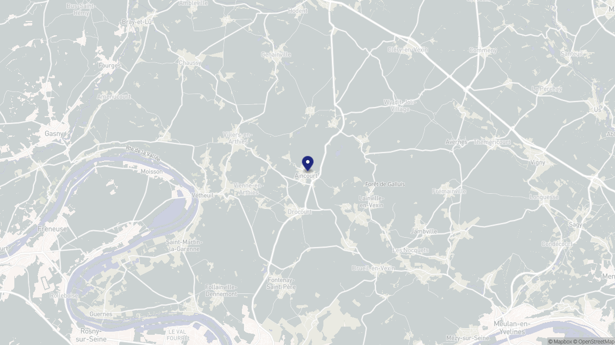 Aperçu cartographique de Aincourt, centré sur la commune