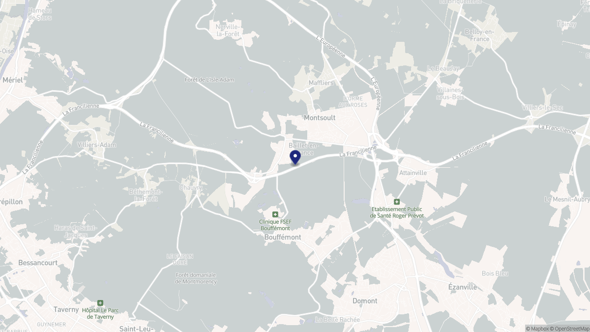 Aperçu cartographique de Baillet-en-France, centré sur la commune