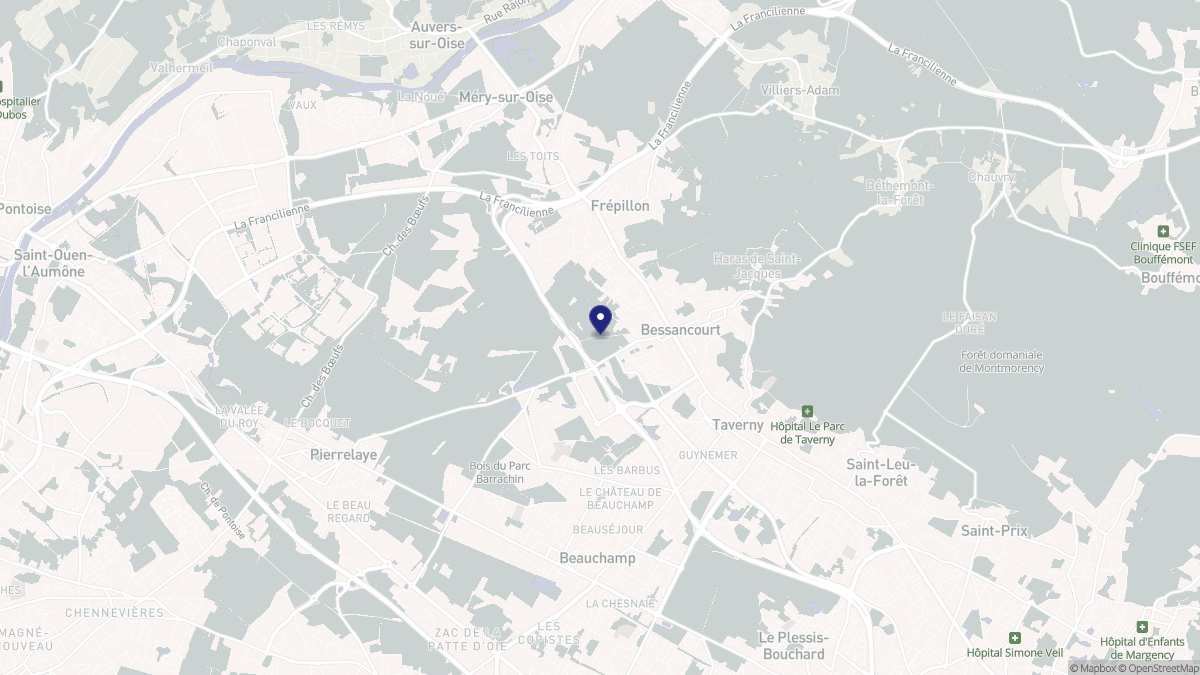 Aperçu cartographique de Bessancourt, centré sur la commune