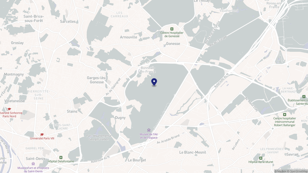 Aperçu cartographique de Bonneuil-en-France, centré sur la commune