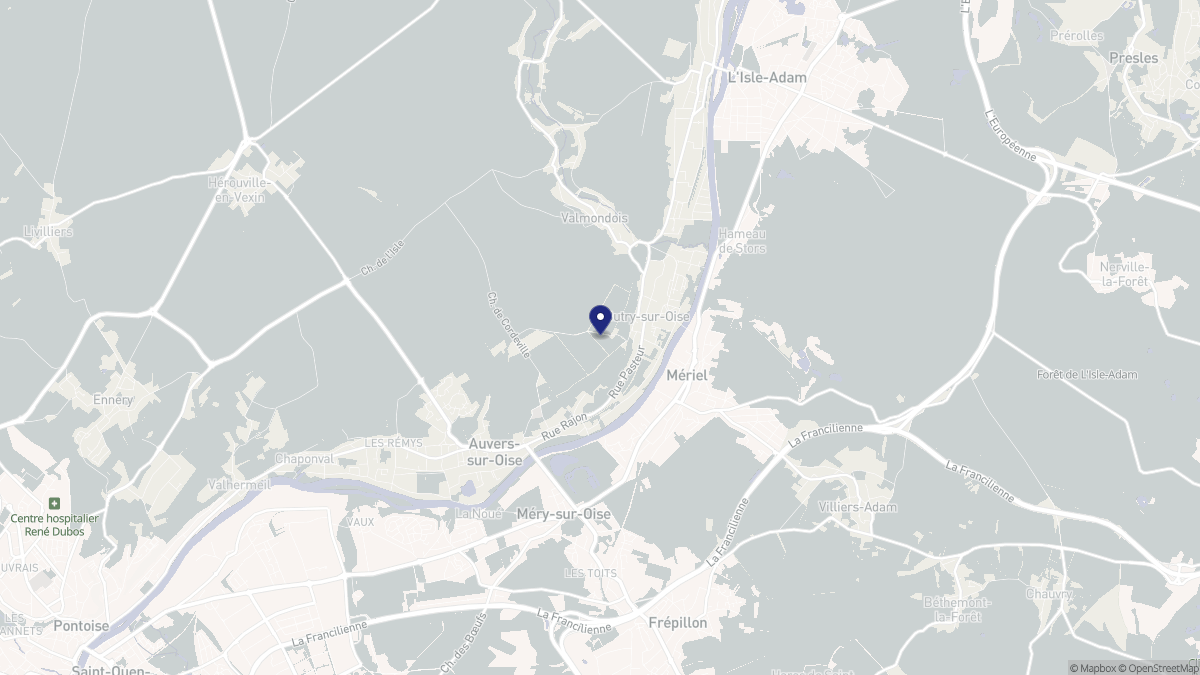 Aperçu cartographique de Butry-sur-Oise, centré sur la commune