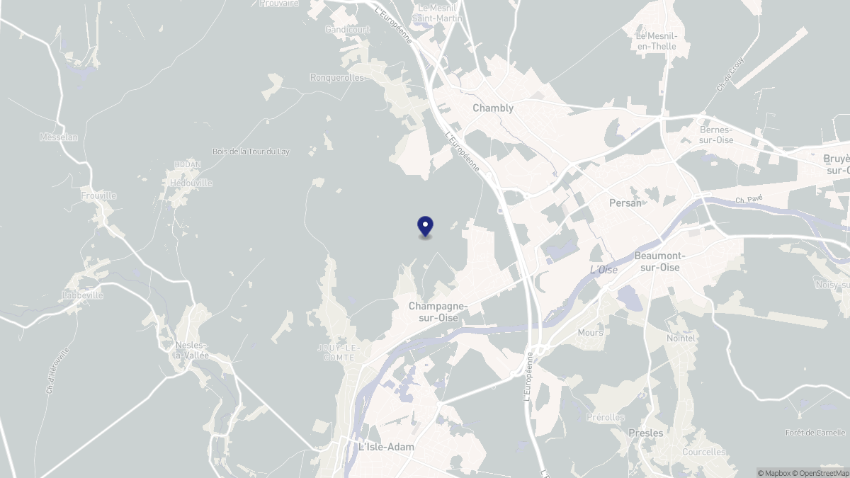 Aperçu cartographique de Champagne-sur-Oise, centré sur la commune