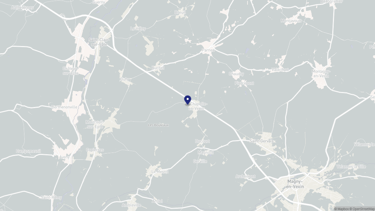 Aperçu cartographique de La Chapelle-en-Vexin, centré sur la commune