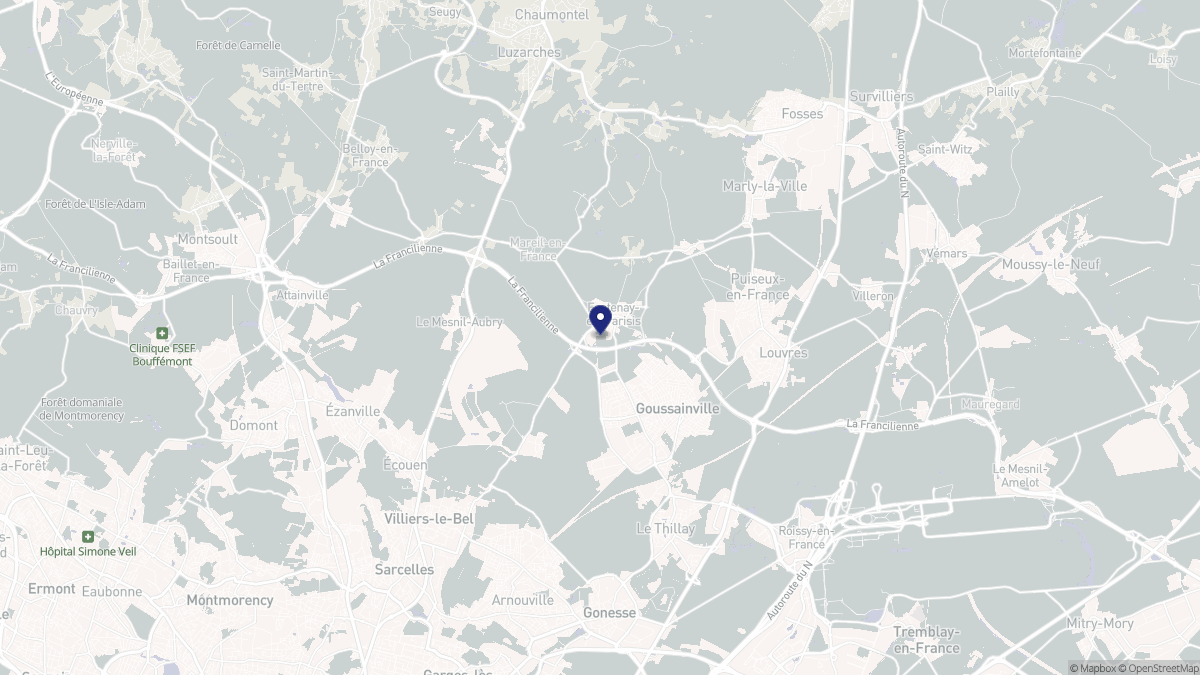 Aperçu cartographique de Fontenay-en-Parisis, centré sur la commune