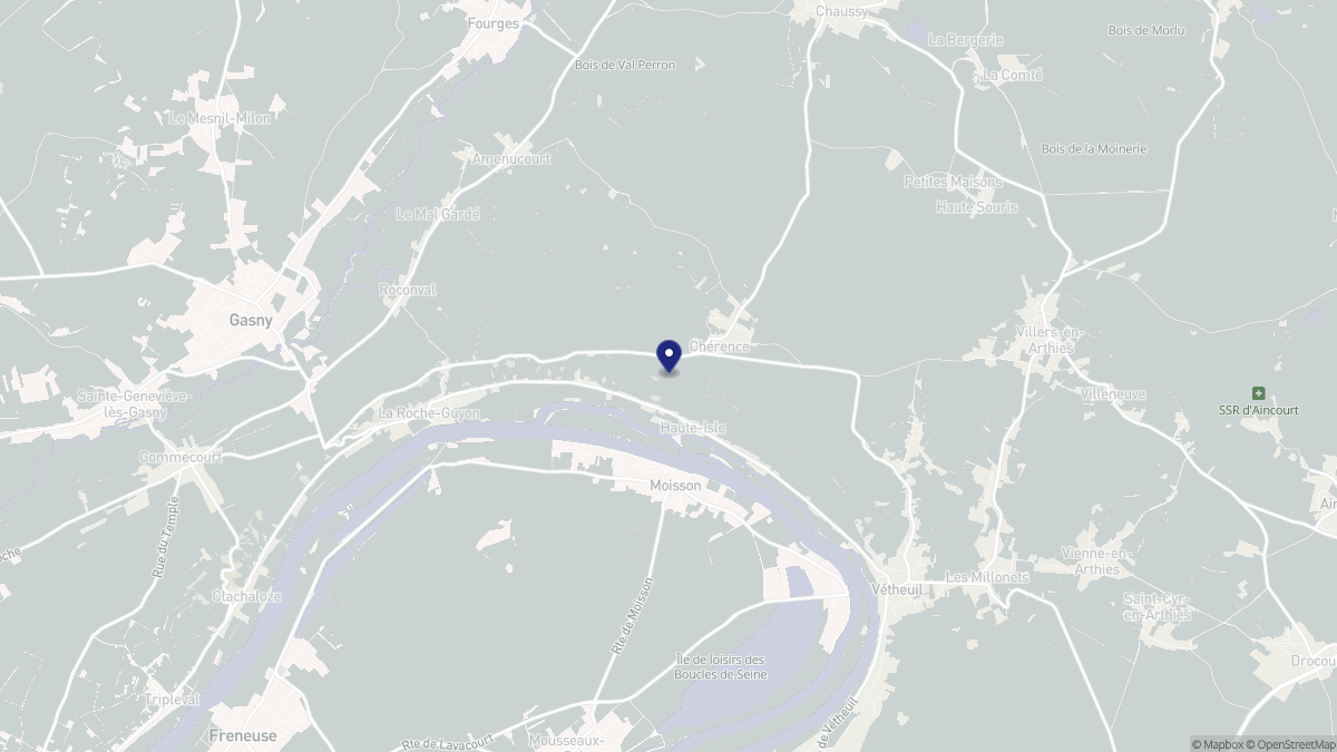 Aperçu cartographique de Haute-Isle, centré sur la commune