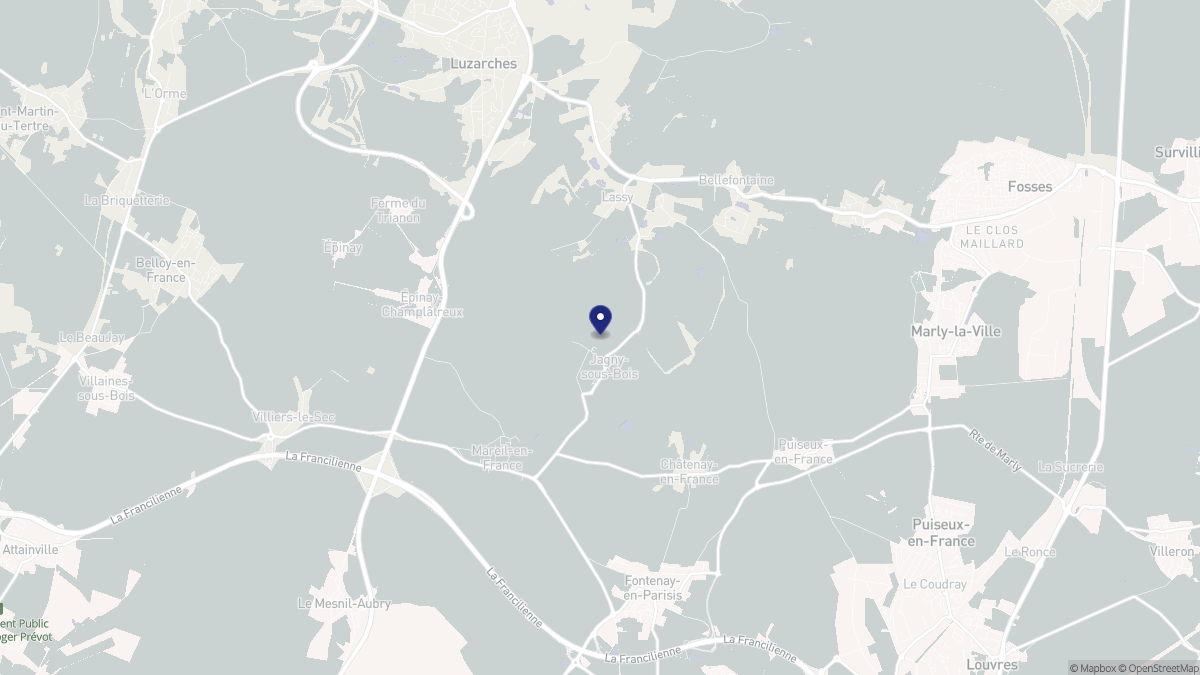 Aperçu cartographique de Jagny-sous-Bois, centré sur la commune
