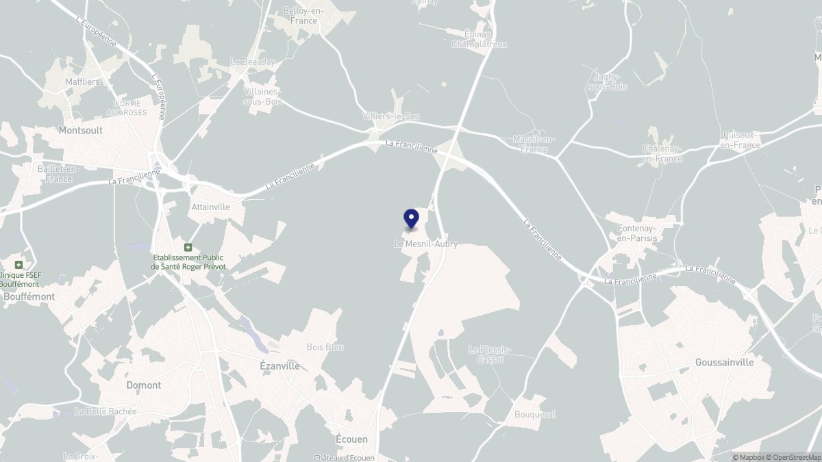 Aperçu cartographique de Le Mesnil-Aubry, centré sur la commune