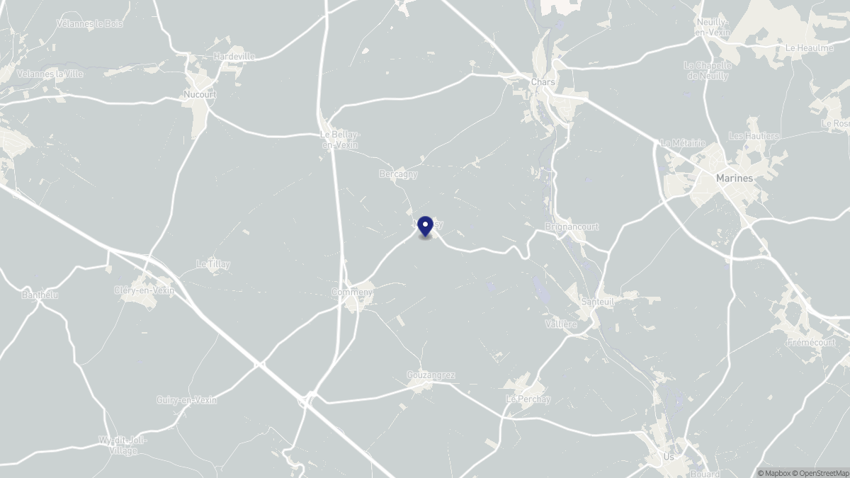 Aperçu cartographique de Moussy, centré sur la commune