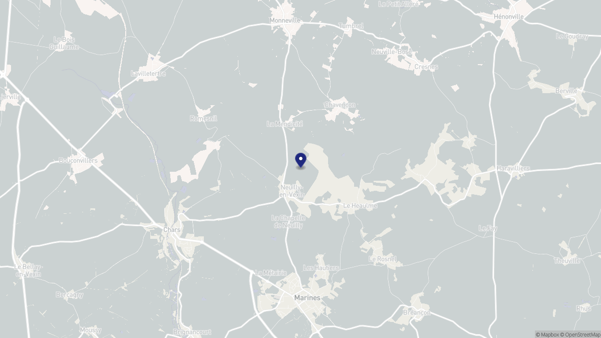 Aperçu cartographique de Neuilly-en-Vexin, centré sur la commune