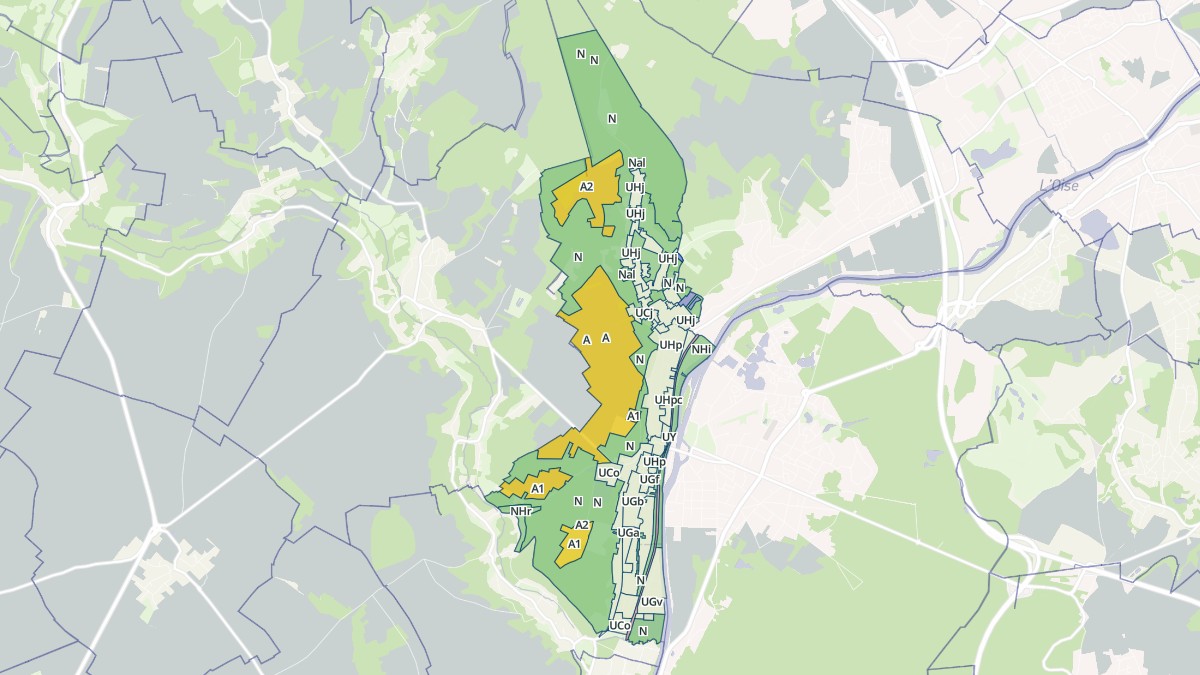 Aperçu cartographique de Parmain, centré sur la commune